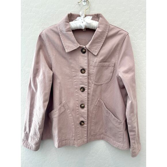 DOWNEAST | Mauve Utility Jacket 100% Cotton Workwear Style | Size Medium - Picture 1 of 6